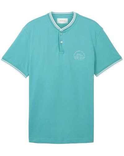 Tom Tailor T-Shirt detailed stand-up polo - Blau