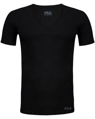 Fila T-Shirt Round-Neck aus weichem Baumwolljersey - Schwarz