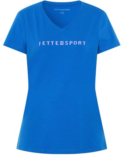 Jette Sport Shirt mit Logo-Pigment-Print - Blau