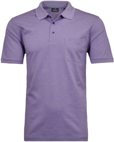 RAGMAN T-Shirt Polo button short sleeve - Lila