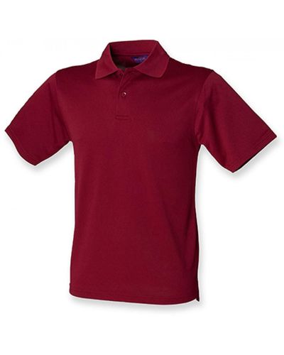 Henbury Poloshirt Coolplus Wicking Polo Shirt / Mikro-Piqué - Rot