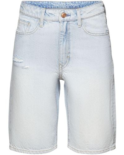 Esprit Jeansshorts Shorts in gerader Passform und Retro-Optik - Blau