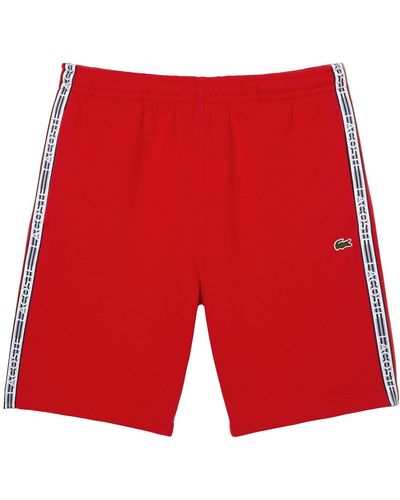 Lacoste Shorts mit Logo-Streifen - Rot