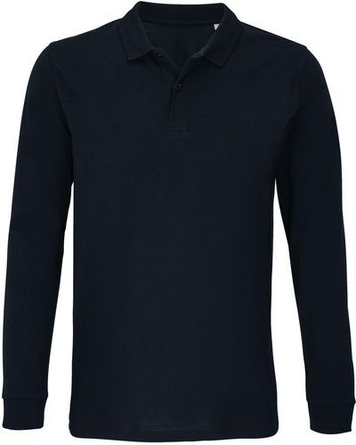 Sol's Langarm-Poloshirt Long Sleeve Polo Shirt Planet Langarmpoloshirt - Blau