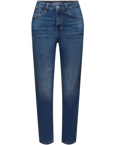 Esprit High-waist- Retro-Classic-Jeans mit mittlerer Bundhöhe - Blau