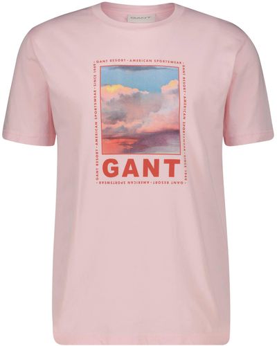 GANT T-Shirt WASHED GRAPHIC - Pink