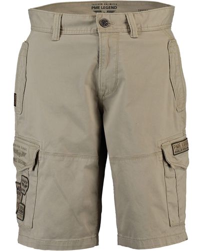 PME LEGEND Cargohose Cargo-Shorts beige Regular Fit Stretch - Natur