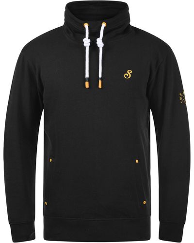 Solid Sweatshirt SDKaan Kapuzenpullover mit kontrastreichen farblichen Details - Schwarz