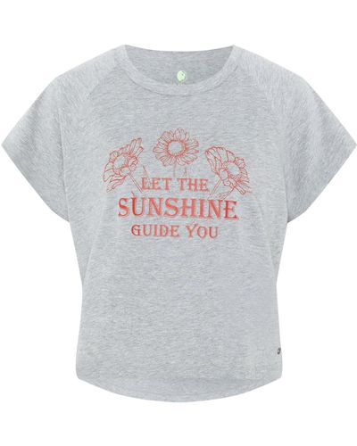 OKLAHOMA PREMIUM DENIM Shirt mit Blumen-Print - Grau