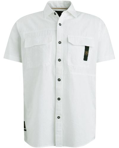 PME LEGEND T- Short Sleeve Shirt Ctn/linen, Bright White - Weiß