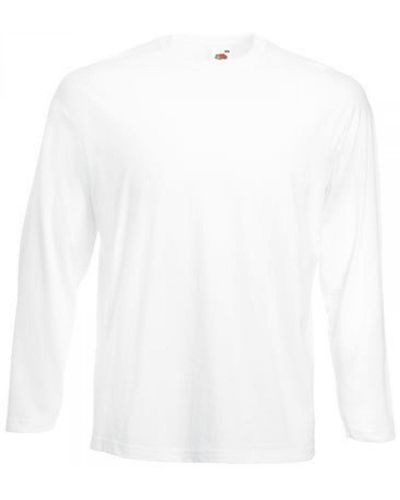 Fruit Of The Loom Langarmshirt Valueweight Long Sleeve T-Shirt - Weiß