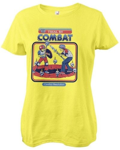 Steven Rhodes T-Shirt Trial By Combat Girly Tee - Gelb