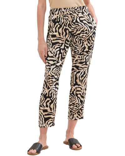Tom Tailor Relaxhose mit All-Over Print - Schwarz