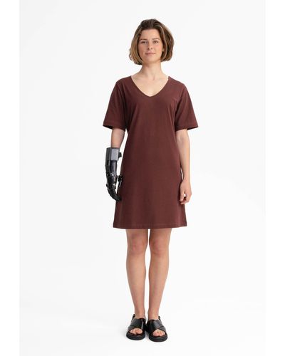 Mela Jerseykleid V-Neck Kleid JANITRA - Rot
