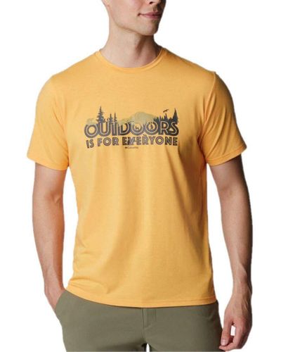 Columbia T-Shirt Men's Sun Trek Short Sleeve Graphic - Gelb