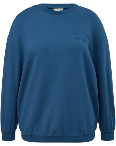 TRIANGL Sweatshirt mit Prägung - Blau