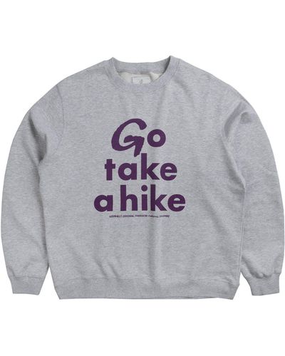 Gramicci Rundhalspullover Crewneck Pullover cooler Sweater Take a Hike Sweatshirt Pulli Grau