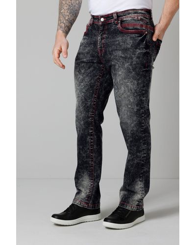 John F. Gee . -- Jeans Straight Fit Colornähte 5-Pocket - Grau