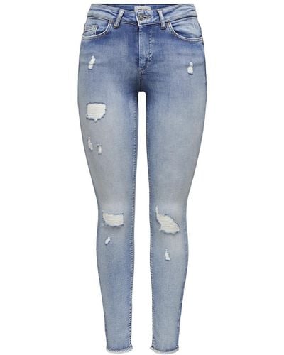 ONLY Skinny-fit-Jeans ONLBLUSH LIFE MID SK RW AK DT REA21 - Blau