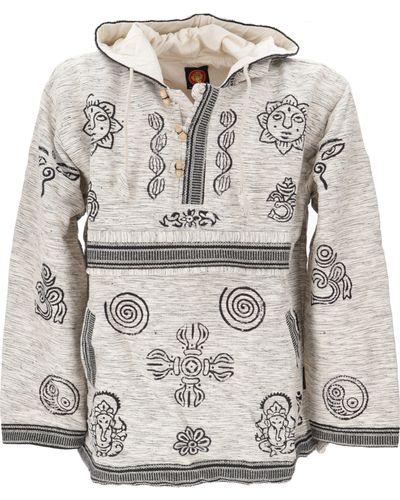 Guru-Shop Sweater Goa Kapuzenshirt, Baja Hoodie - Mettallic