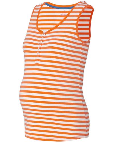 Esprit Maternity ESPRIT Umstandsshirt Ärmelloses MATERNITY Top mit Streifen - Orange