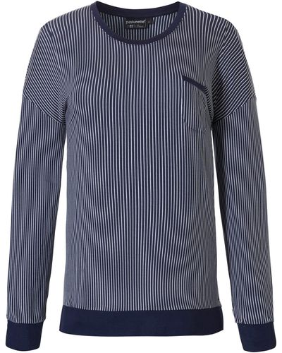 Pastunette Pyjamaoberteil Schlafanzug Shirt Oberteil (1-tlg) Mix und Match - Blau