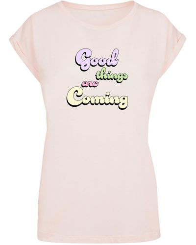 Merchcode Ladies good things extended shoulder tee in Pink | Lyst DE