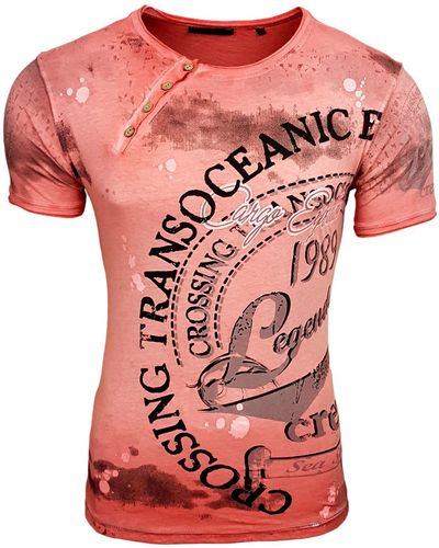 Rusty Neal T-Shirt mit großem Print - Pink