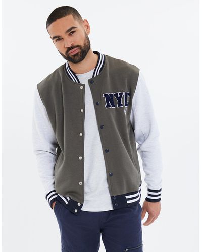 Threadbare Collegejacke THB Button Through Baseball Bryce - Grau