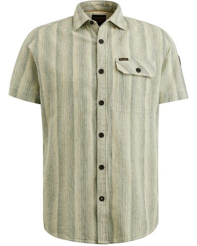 PME LEGEND Longsleeve Short Sleeve Shirt Yarn Dyed Strip - Grün