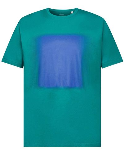 Edc By Esprit Baumwoll-T-Shirt mit Print (1-tlg) - Grün