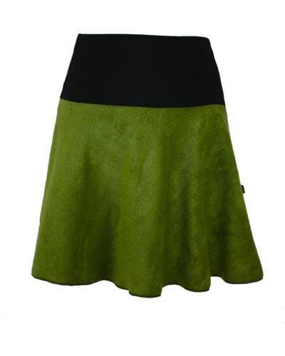 dunkle design Minirock Fleece 45cm Farbwahl elastischer Bund - Grün