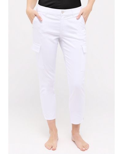 ANGELS Slim-fit- Jeans Cici Crop Slit Cargo - Weiß