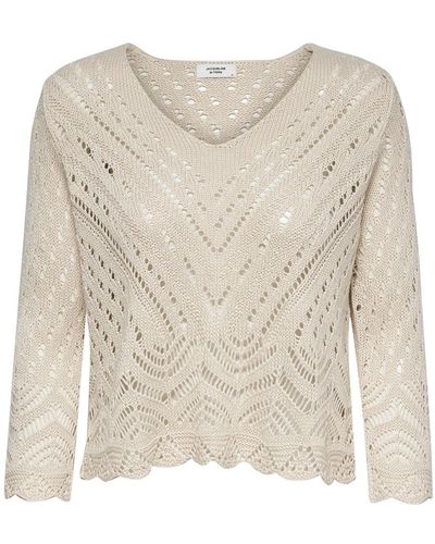 ONLY Strickpullover JDYNEW SUN 3/4 CROPPED PULLOVER KNT - Natur