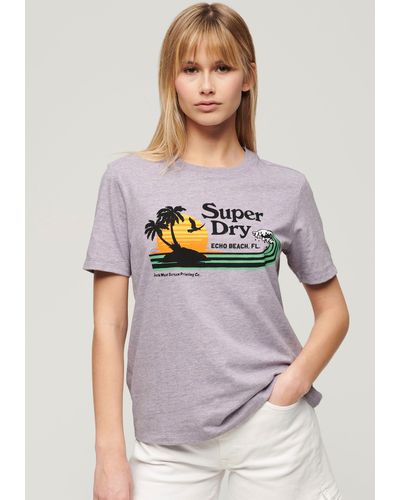 Superdry Print- OUTDOOR STRIPE RELAXED T SHIRT - Grau
