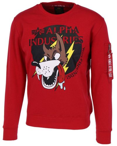 Alpha Industries Sweatshirt Wolfhounds Sweater (1-tlg) - Rot