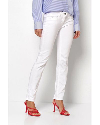 Toni 5-Pocket-Jeans Perfect Shape mit Schnallen an den Taschen - Weiß