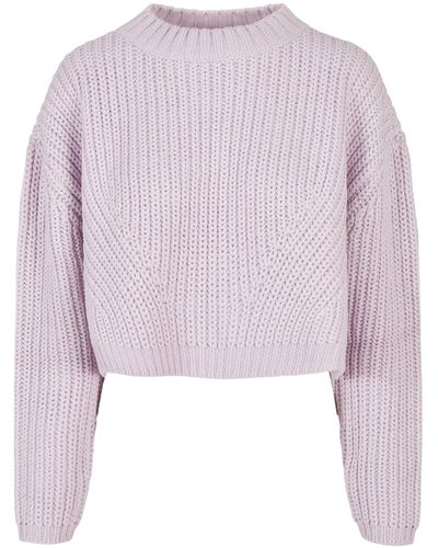 Urban Classics Rundhalspullover Ladies Wide Oversize Sweater (1-tlg) - Lila