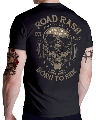 GASOLINE BANDIT® ® T-Shirt für Biker Racer Motorrad Fans: Road Rash - Schwarz