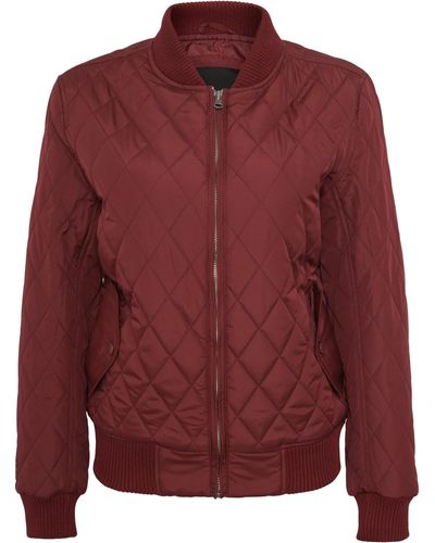 Urban Classics Bomberjacke Ladies Diamond Quilt Nylon Jacket - Rot