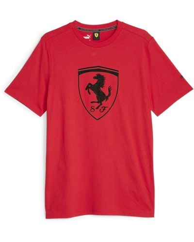 PUMA Scuderia Ferrari Race Big Shield Motorsport T-Shirt - Rot