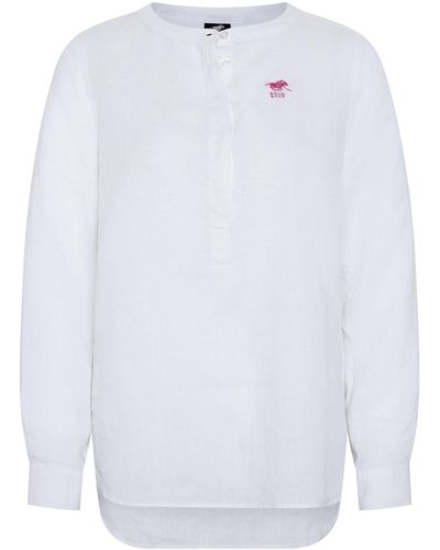 Polo Sylt Hemdbluse im Tunika-Stil mit Label-Stickerei - Weiß