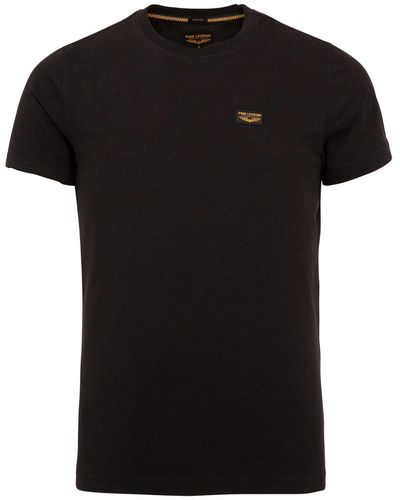 PME LEGEND T-Shirt Short sleeve r-neck cotton elastan - Schwarz