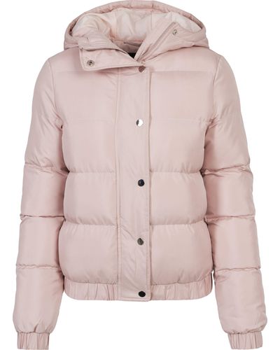 Urban Classics Winterjacke Ladies Hooded Puffer Jacket (1-St) - Pink