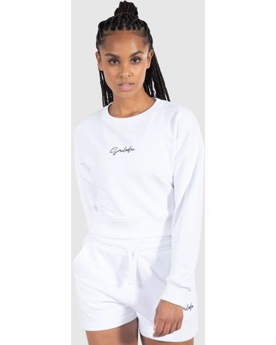 Smilodox Sweatshirt Elyssa Oversize, 100% Baumwolle - Weiß