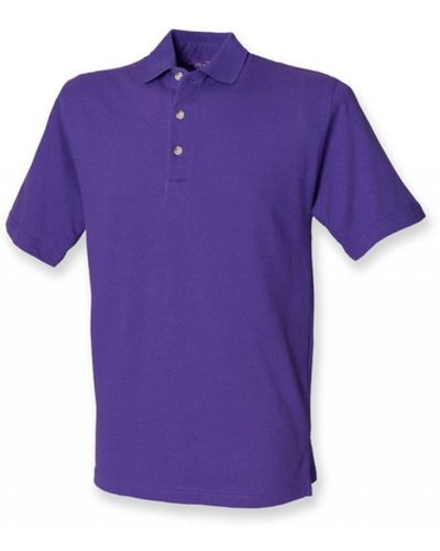 Henbury Poloshirt Classic Cotton Piqué Polo Shirt - Lila