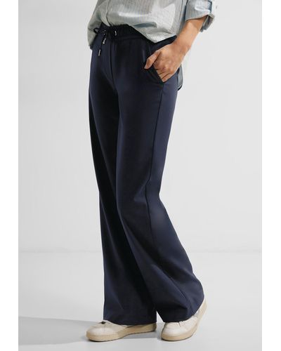 Cecil Neele Solid Hose Culotte Style, High Waist, Wide Legs - Blau