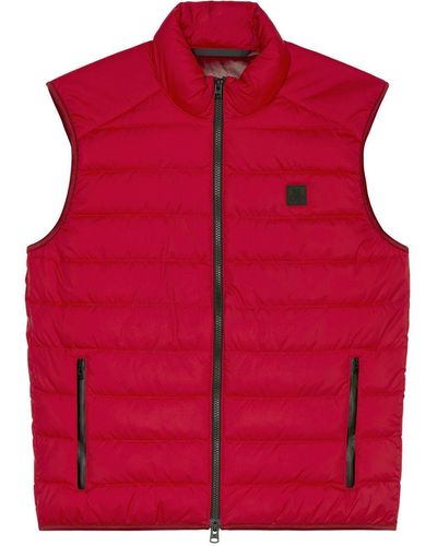 Marc O' Polo Strickweste Vest, sdnd, stand-up collar, zip po - Rot