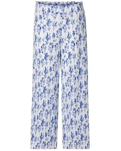 Rich & Royal Stoffhose printed crinkle pants recycled, cotton blue - Blau
