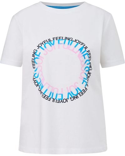 comma casual identity Kurzarmshirt T-Shirt aus Jersey mit Frontprint Artwork - Grau